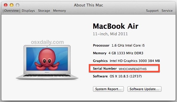 serial number lookup mac